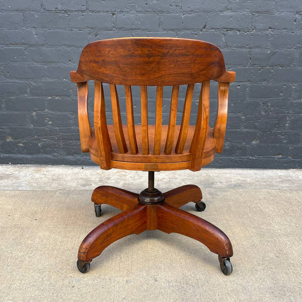 American Oak Swiveling Office Chair, c.1970’s