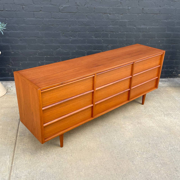 Vintage Mid-Century Danish Modern Teak 9-Drawer Dresser, c.1960’s