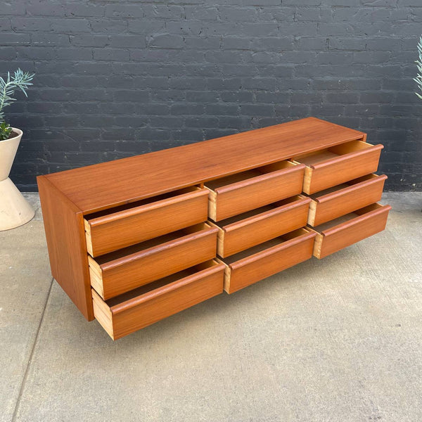 Vintage Mid-Century Danish Modern Teak 9-Drawer Dresser, c.1960’s