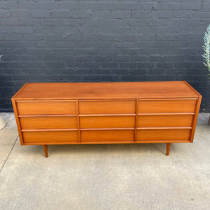 Vintage Mid-Century Danish Modern Teak 9-Drawer Dresser, c.1960’s