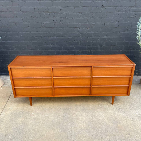 Vintage Mid-Century Danish Modern Teak 9-Drawer Dresser, c.1960’s