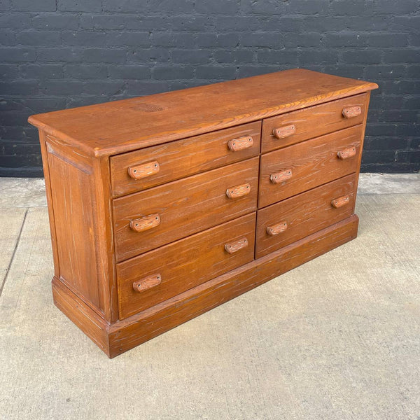 Antique Western Rustic Americana Oak Dresser, c.1950’s