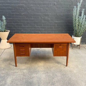 Danish Modern Teak Executive Desk with Finished Back c.1960’s