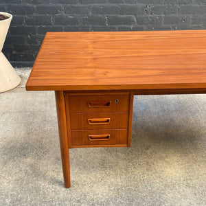 Danish Modern Teak Executive Desk with Finished Back c.1960’s