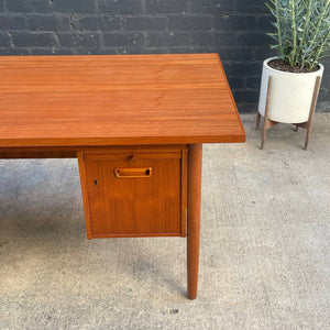 Danish Modern Teak Executive Desk with Finished Back c.1960’s