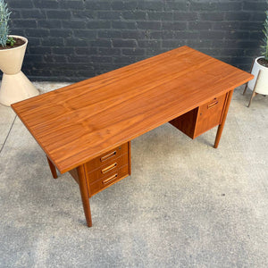 Danish Modern Teak Executive Desk with Finished Back c.1960’s