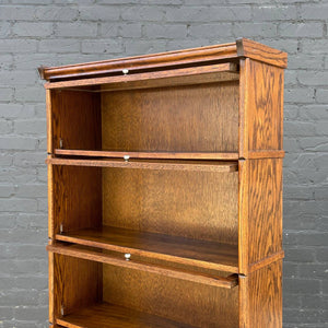 Vintage Tall Barristers Oak & Glass Bookcase Shelf, c.1970’s