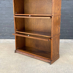 Vintage Tall Barristers Oak & Glass Bookcase Shelf, c.1970’s