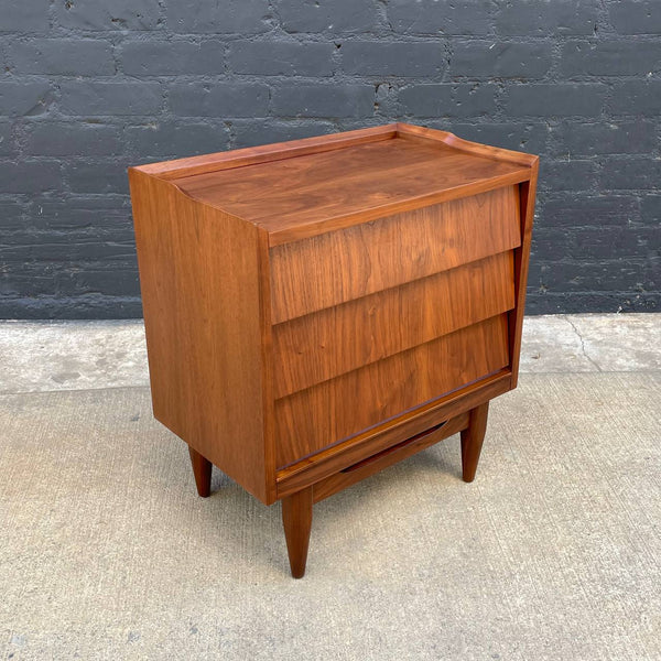 Mid-Century Modern Sculpted Walnut Night Stand, c.1960’s