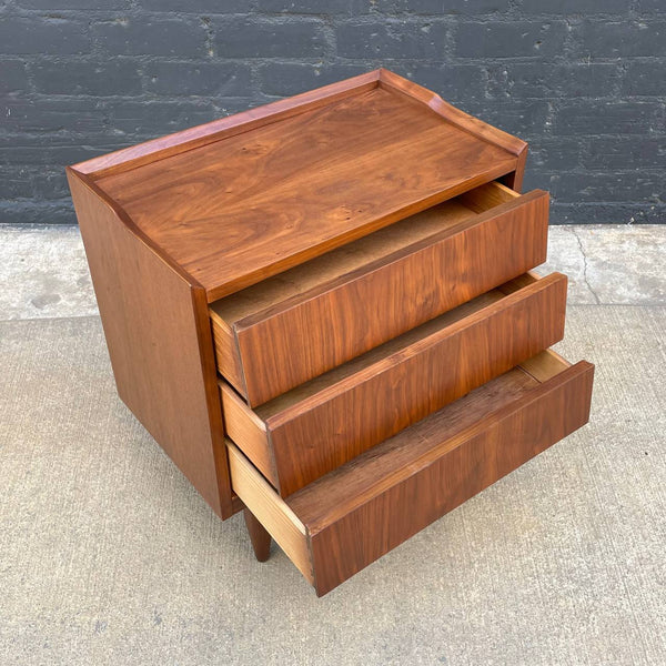 Mid-Century Modern Sculpted Walnut Night Stand, c.1960’s