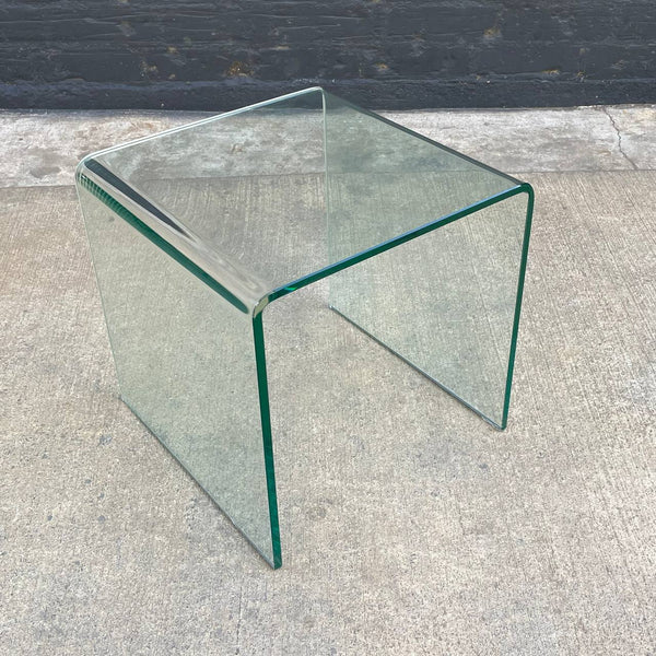 Mid-Century Modern Curbed Waterfall Glass Side Table, c.1960’s