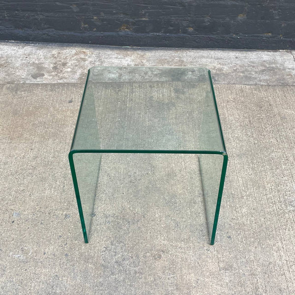 Mid-Century Modern Curbed Waterfall Glass Side Table, c.1960’s