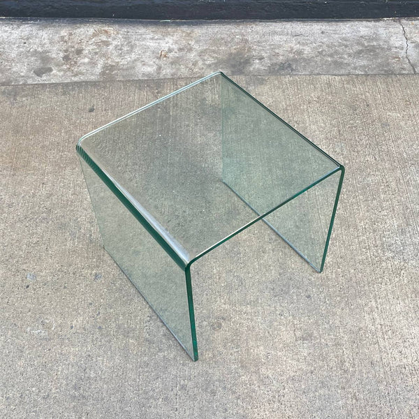 Mid-Century Modern Curbed Waterfall Glass Side Table, c.1960’s