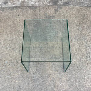 Mid-Century Modern Curbed Waterfall Glass Side Table, c.1960’s