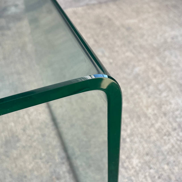 Mid-Century Modern Curbed Waterfall Glass Side Table, c.1960’s
