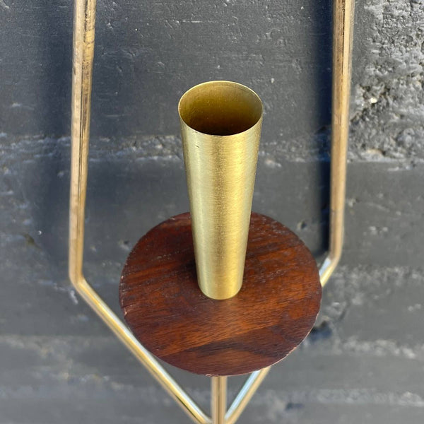 Pair of Mid-Century Modern Sculpted Brass Wall Sconces Candle Holders, c.1960’s