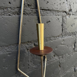 Pair of Mid-Century Modern Sculpted Brass Wall Sconces Candle Holders, c.1960’s