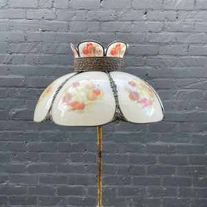 Antique Victorian Style Brass & Glass Floor Lamp, c.1950’s