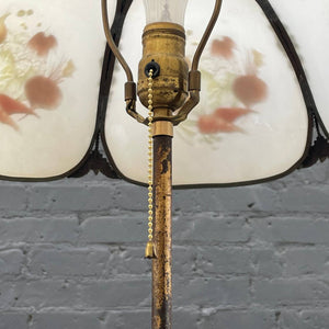 Antique Victorian Style Brass & Glass Floor Lamp, c.1950’s