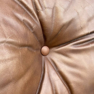 Vintage Oversize Brown Tufted Leather Lounge Chair