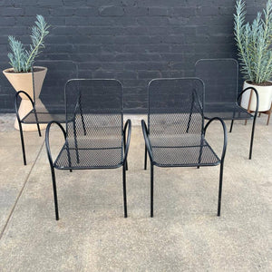 Set of 6 Vintage Metal Stackable Patio Chairs