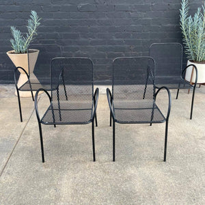 Set of 6 Vintage Metal Stackable Patio Chairs