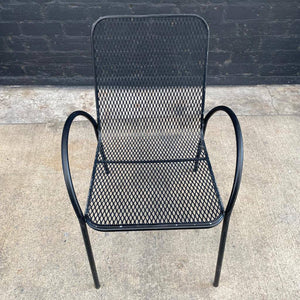 Set of 6 Vintage Metal Stackable Patio Chairs