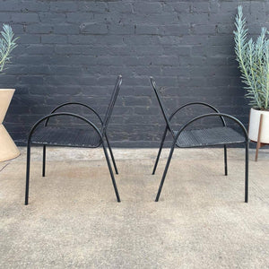Set of 6 Vintage Metal Stackable Patio Chairs