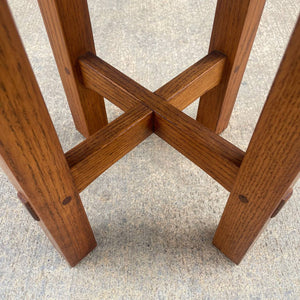 American Antique Mission Sculpted Oak Side Table by Stickley, c.1940’s