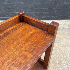 American Antique Mission Sculpted Oak Book Stand by Stickley, c.1940’s