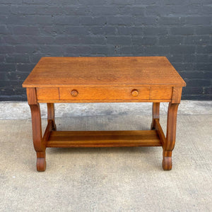 American Antique Mission Sculpted Oak Desk, c.1940’s