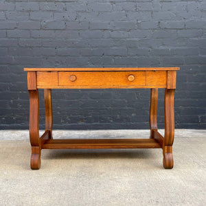 American Antique Mission Sculpted Oak Desk, c.1940’s