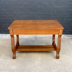 American Antique Mission Sculpted Oak Desk, c.1940’s