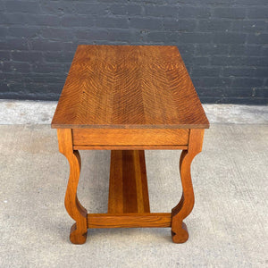 American Antique Mission Sculpted Oak Desk, c.1940’s