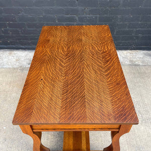 American Antique Mission Sculpted Oak Desk, c.1940’s