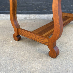 American Antique Mission Sculpted Oak Desk, c.1940’s