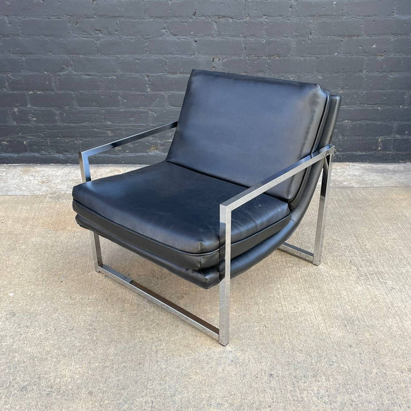 Mid-Century Modern Polished Chrome Scoop Lounge Chair, c.1970’s