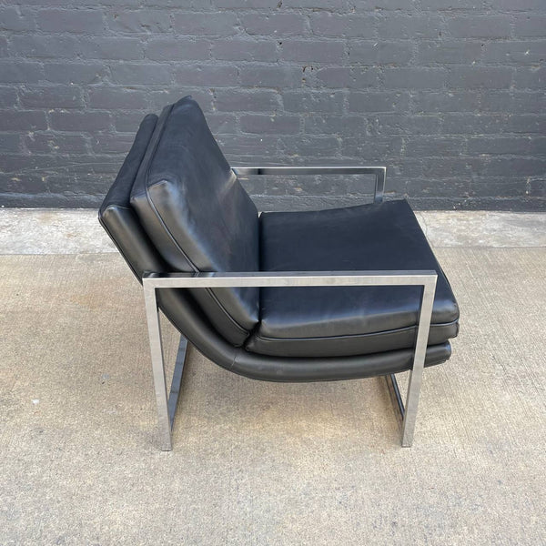 Mid-Century Modern Polished Chrome Scoop Lounge Chair, c.1970’s