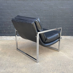 Mid-Century Modern Polished Chrome Scoop Lounge Chair, c.1970’s