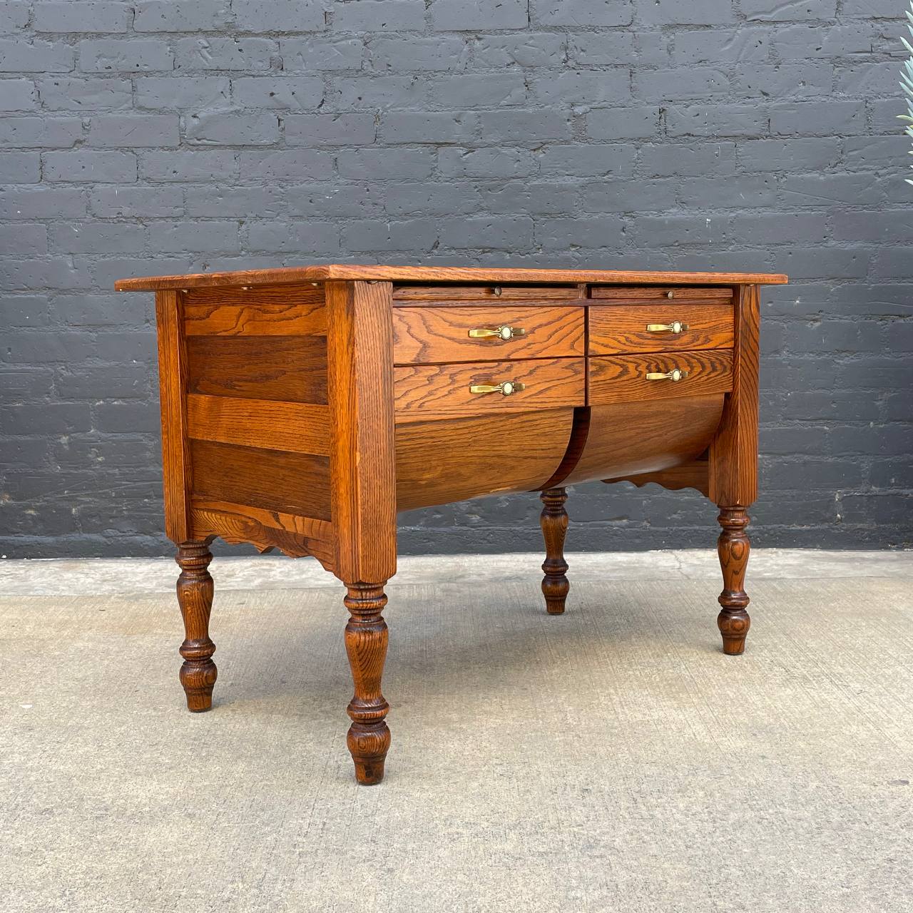 American Antique Bakers Table Cabinet