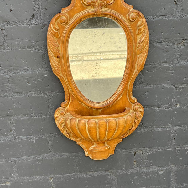 Spanish Antique Carved Wood Wall Mirror, c.1950’s