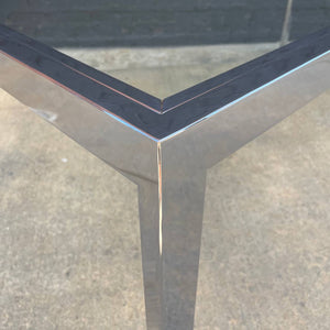Mid-Century Modern Polished Chrome & Glass Expanding Dining Table, c.1970’s