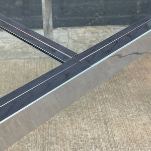 Mid-Century Modern Polished Chrome & Glass Expanding Dining Table, c.1970’s