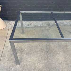 Mid-Century Modern Polished Chrome & Glass Expanding Dining Table, c.1970’s