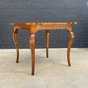 French Provincial Antique Dining Table / Desk with Gilt-Tooled Leather Top, c.1960’s