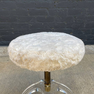 Mid-Century Modern Lucite & Brass Stool, c.1970’s