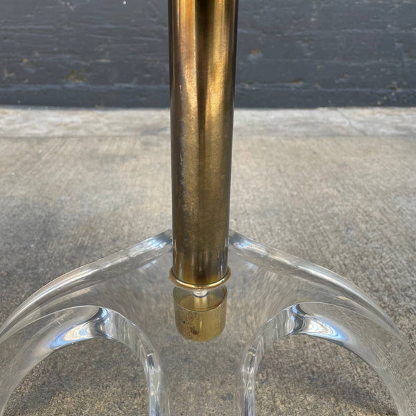 Mid-Century Modern Lucite & Brass Stool, c.1970’s