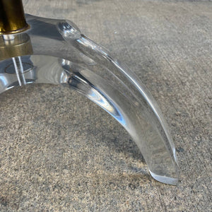 Mid-Century Modern Lucite & Brass Stool, c.1970’s