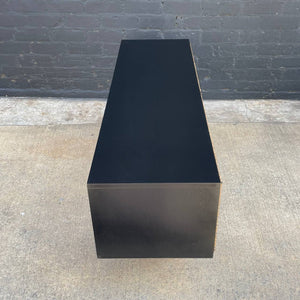 Mid-Century Modern Ebonized Credenza with Gilded Carved Wood Front, c.1960’s