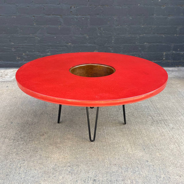 Mid-Century Modern Space Age Coffee Table with Planter & Hair Pin Legs, c.1960’s